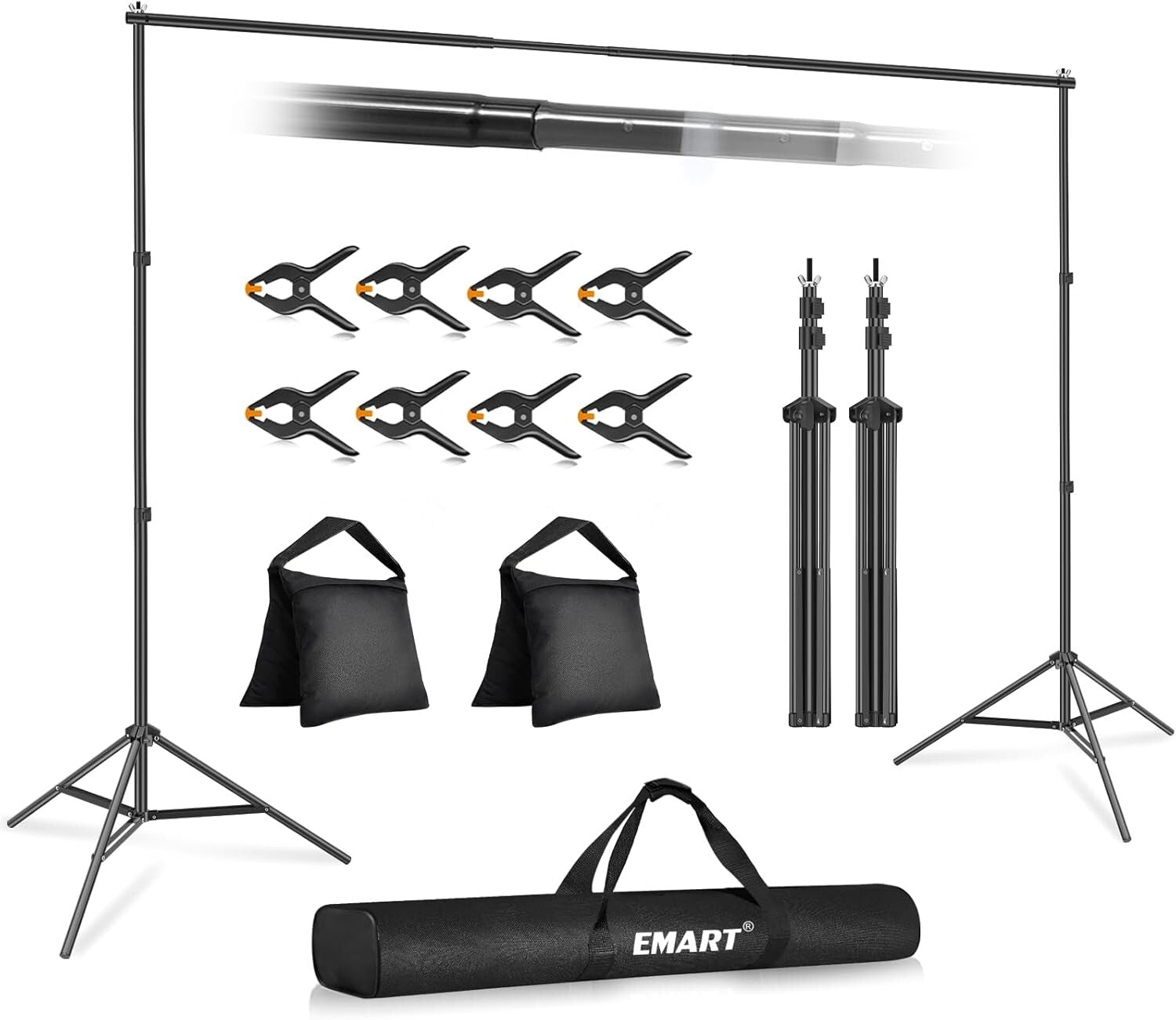 Sturdy 10x7ft Photography Backdrop Support Kit - Ideal for Weddings & Parties