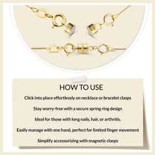 Load image into Gallery viewer, Hypoallergenic 14K Gold Magnetic Clasp with Spring Ring for Easy Jewelry Use