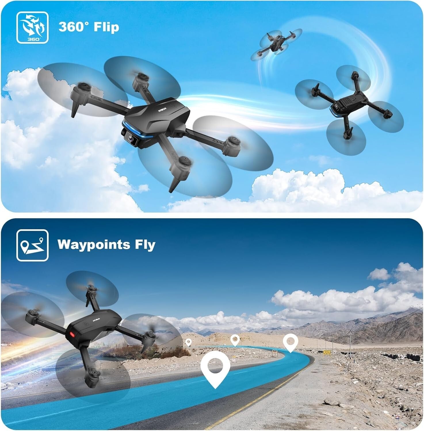 All-in-One Foldable Drone with 1080P Camera, Carry Case & Extended Battery Life