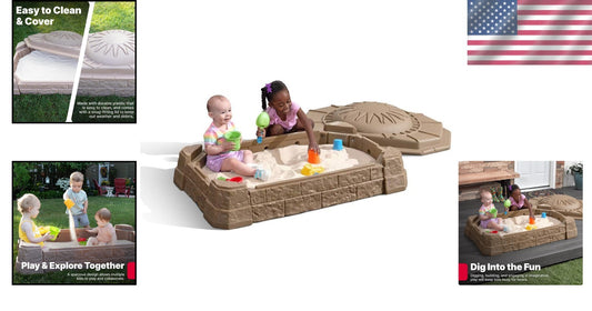 Outdoor Kids Sandbox with Built-In Seats & STEM Accessories for Creative Fun