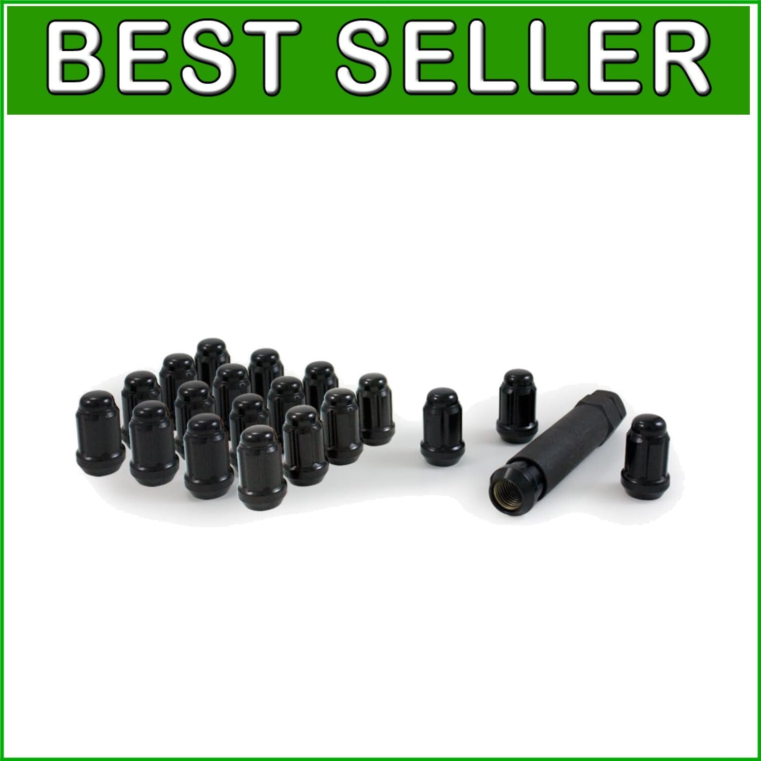 Premium Black Chrome Acorn Lug Nut Kit - 20 Pieces 12mm x 1.50 Specifications