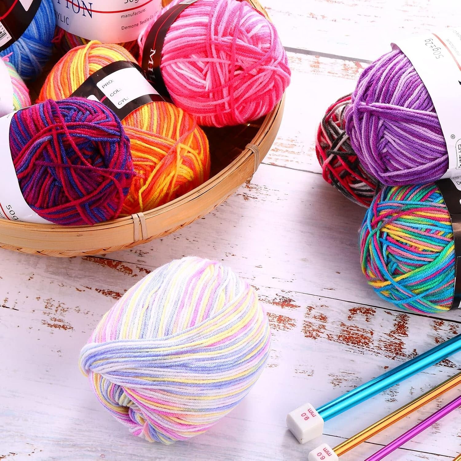 Vibrant 34 Color Milk Cotton Yarn Bundle - Perfect for Custom Crochet Projects