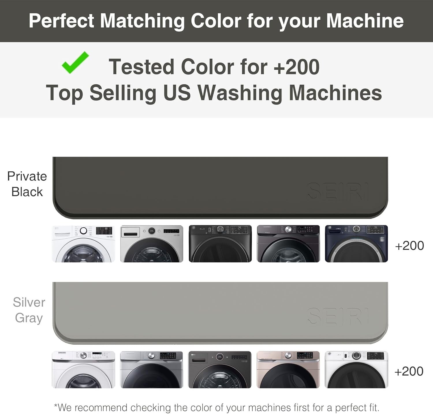 Durable Non-Slip Silicone Washer & Dryer Covers - 26" x 26" Waterproof Design