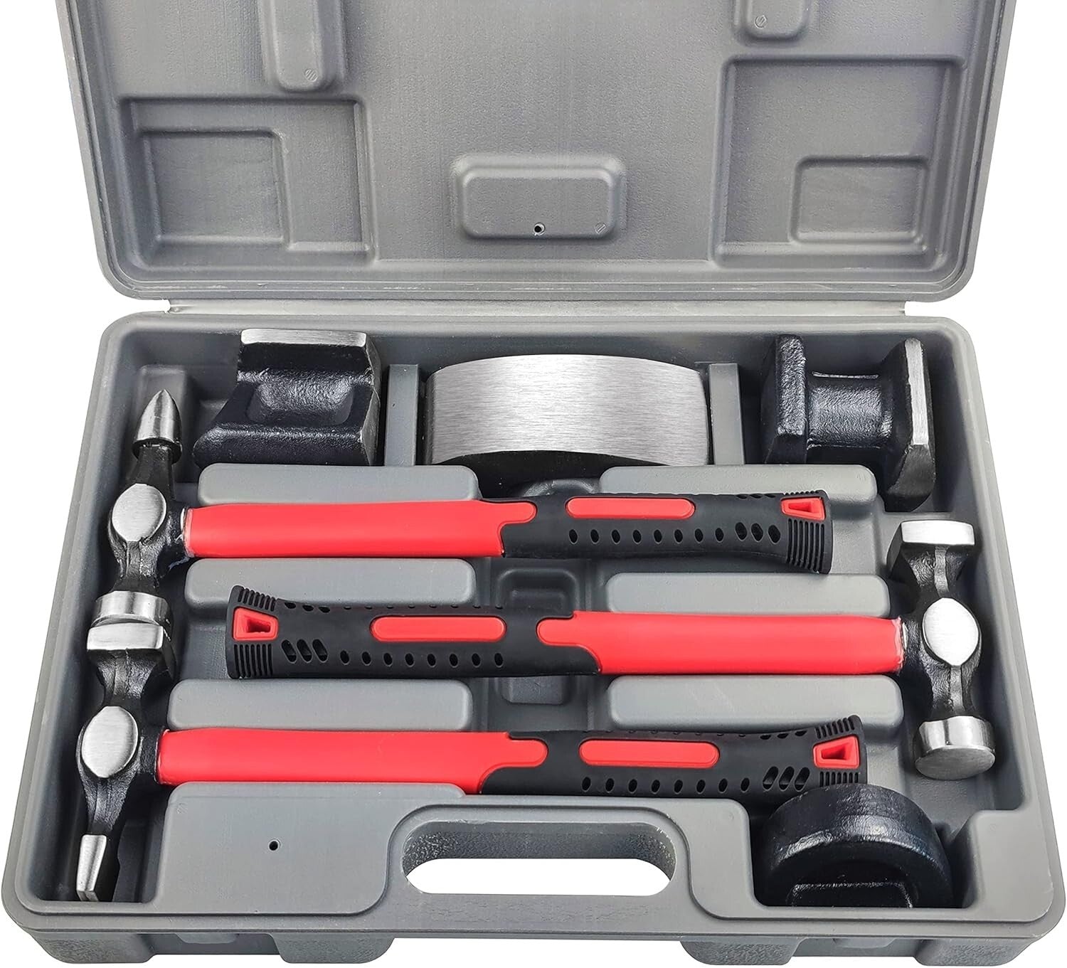 Complete Hammer and Dolly Set for Precision Car Body Repairs - 7 Pieces