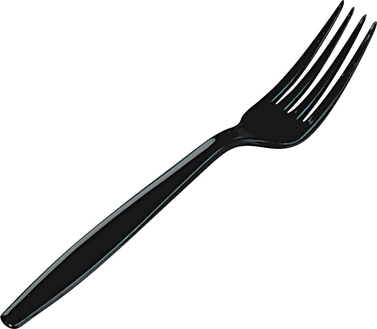 Durable 7.13" Polystyrene Forks in Black - Ideal for Events & Feasts, 1000 Count