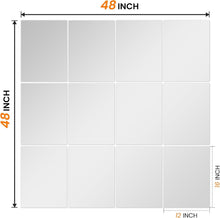 Load image into Gallery viewer, Versatile 16"x12" Frameless Wall Mirrors - 12 Piece Home Gym &amp; Living Room Set