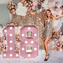Load image into Gallery viewer, Illuminated Pink Number 18 - Mesmerizing Décor for Birthday &amp; Anniversaries