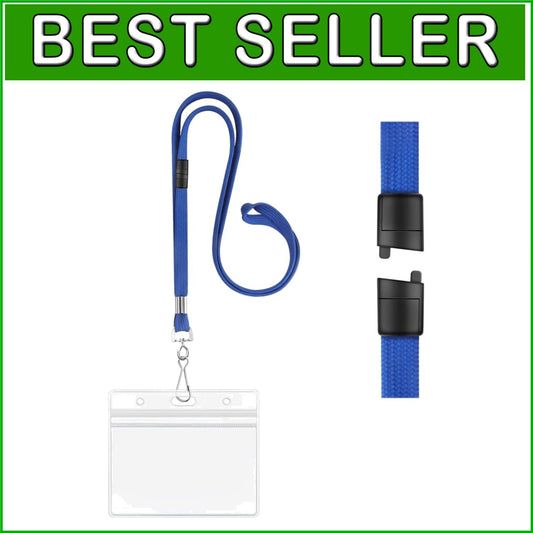 Bulk 100 Breakaway Safety Lanyards with Clear 3x4 ID Badge Holders for Events
