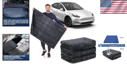 1200 GSM Extra Large Car Drying Towel - 23.6 x 63 in, Quick Dry & Scratch Free