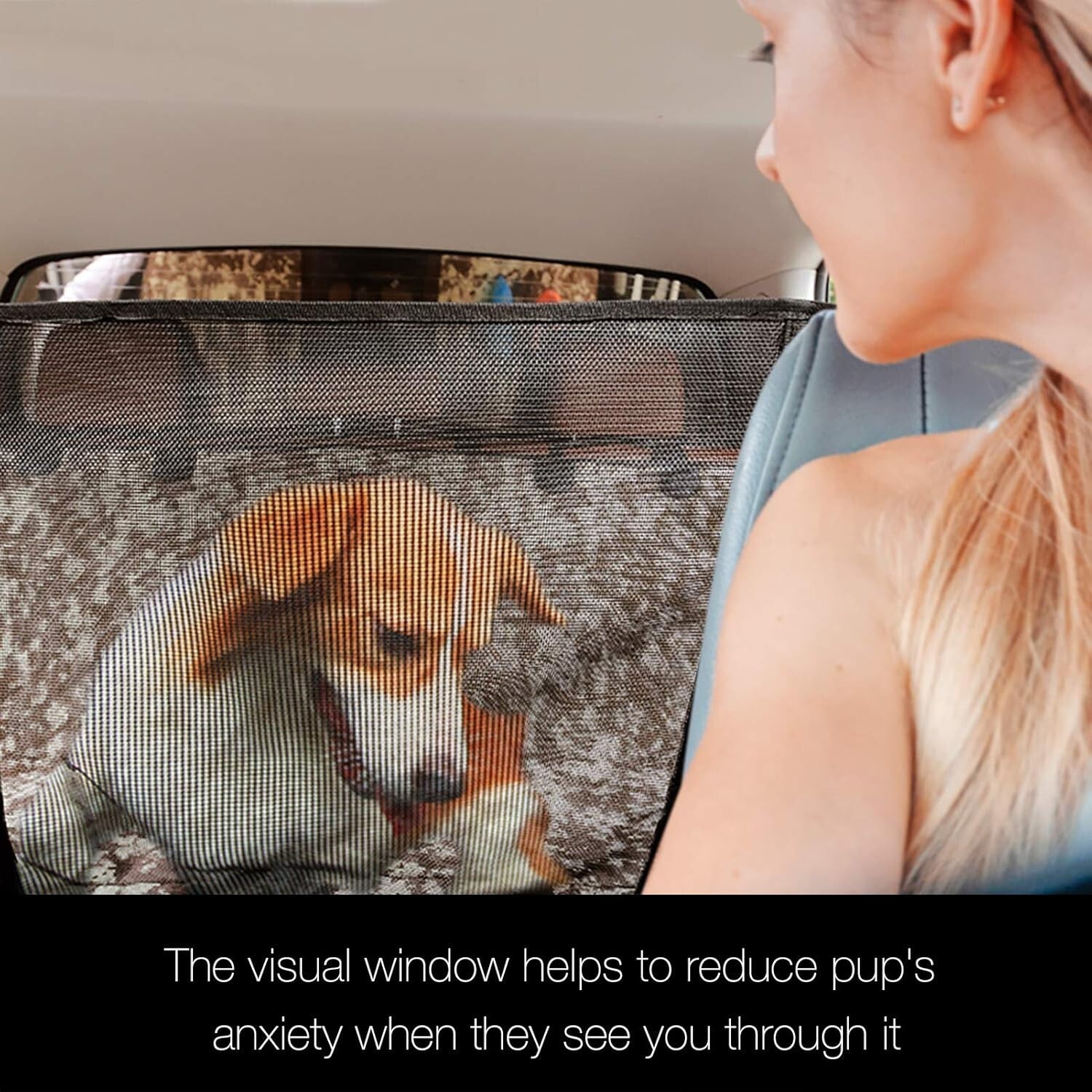 Machine Washable Dog Seat Cover with Mesh for Trucks & SUVs - Perfect for Pets