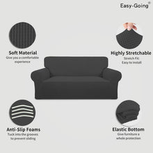 Load image into Gallery viewer, Soft Jacquard Loveseat Slipcover with Non-Slip Anchors - 80% Polyester Blend