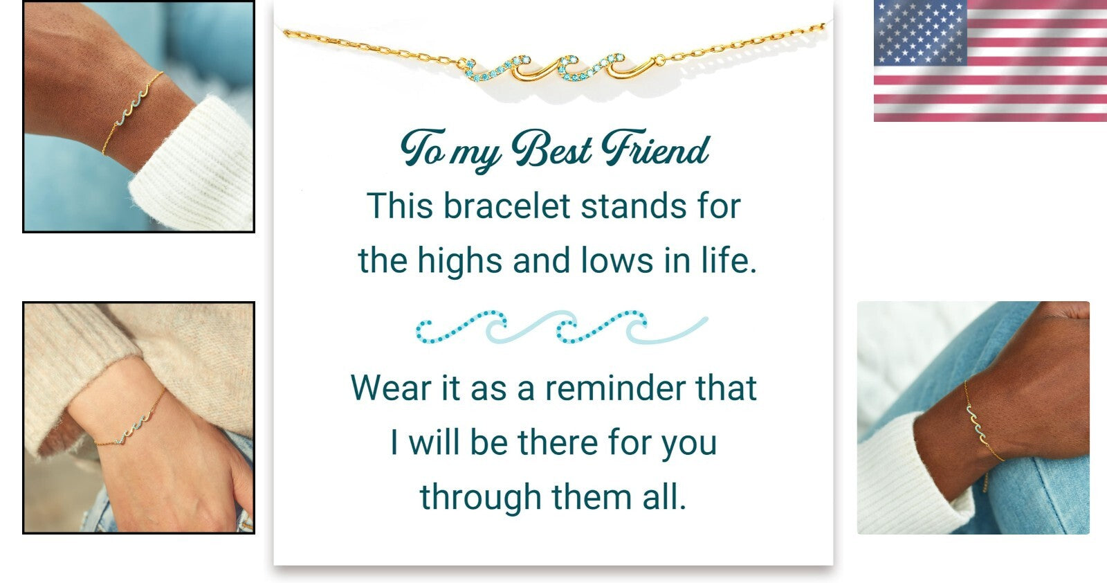 Elegant 925 Silver BFF Friendship Bracelet with 18K Gold - Perfect Gift