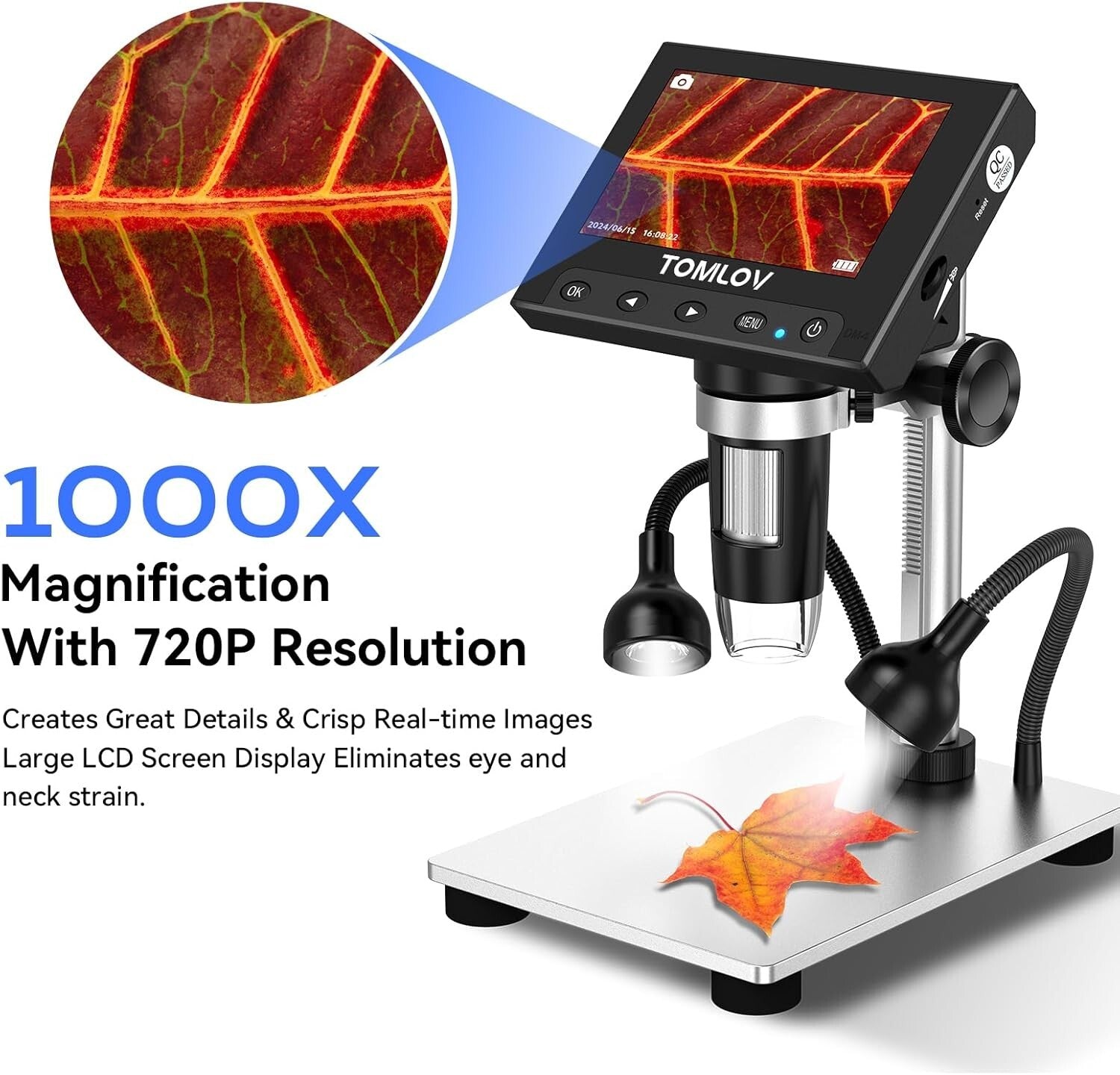 4.3" LCD USB Microscope with 1000X Magnification – Ideal for Science Exploration