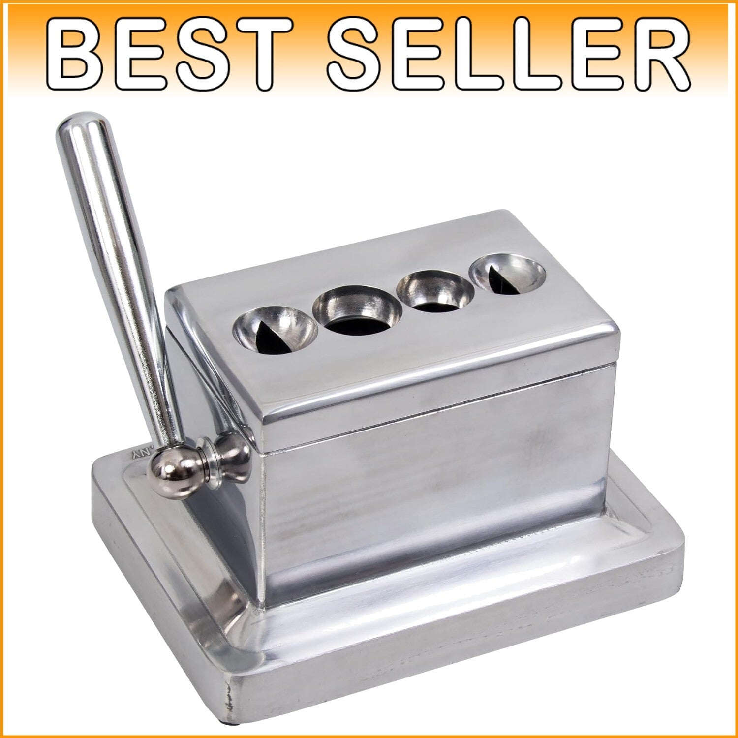 Elegant Quad Table Cigar Cutter for 52 & 60 Ring Gauge Cigars - Brushed Finish