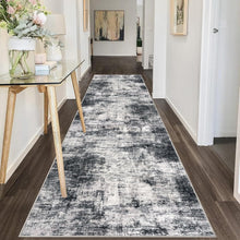 Load image into Gallery viewer, Elegant Black &amp; Grey 3x10 Ft Indoor Runner Rug - Soft, Durable, Abstract Design