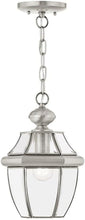 Load image into Gallery viewer, Handcrafted Solid Brass Outdoor Pendant - Traditional Brushed Nickel Design