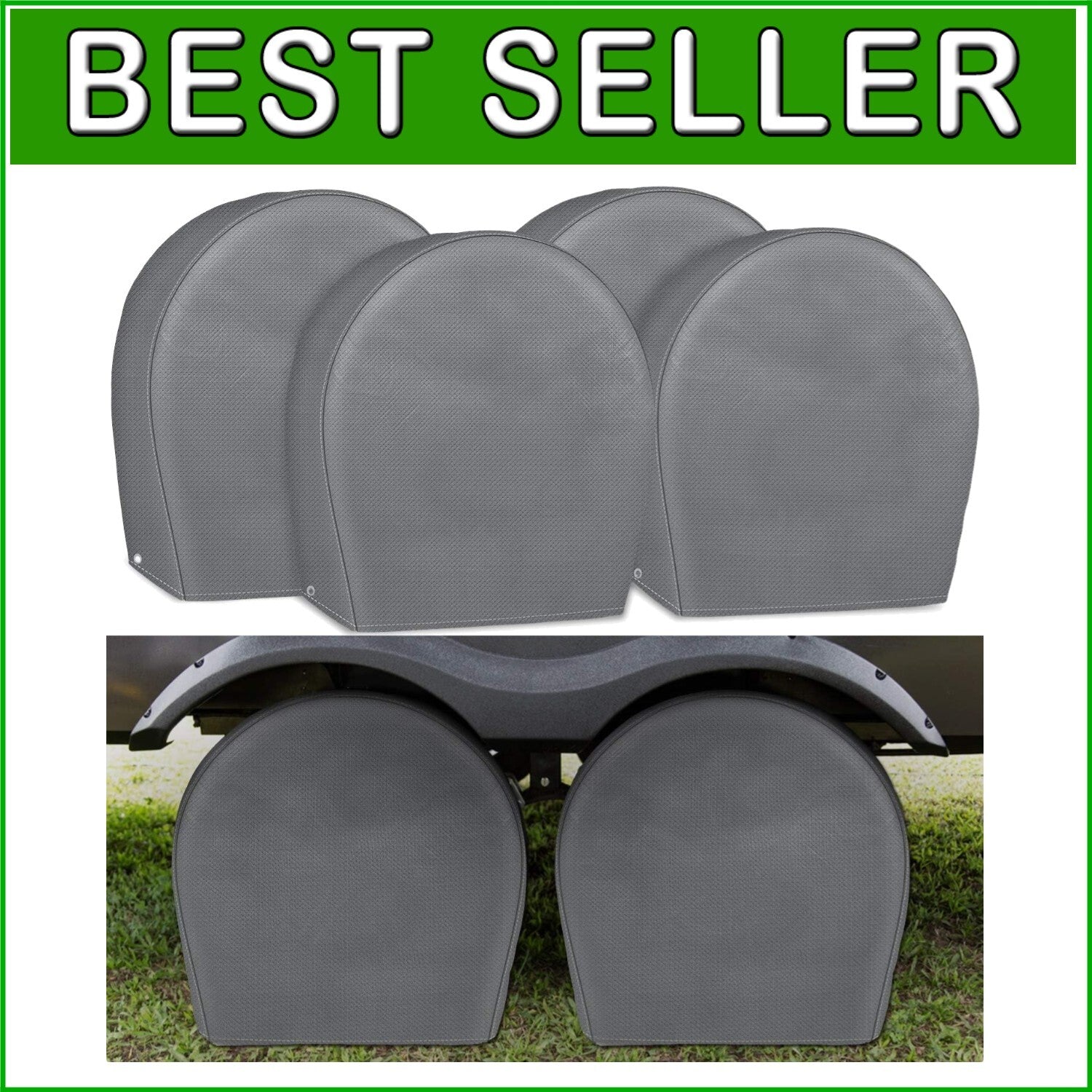 4-Pack Universal Tire Covers for 32-34.5" Tires - Premium Non-Woven Protection