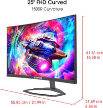Load image into Gallery viewer, Immersive 24.5-Inch Curved Monitor - 1080p, 240Hz Refresh Rate, Matte Finish