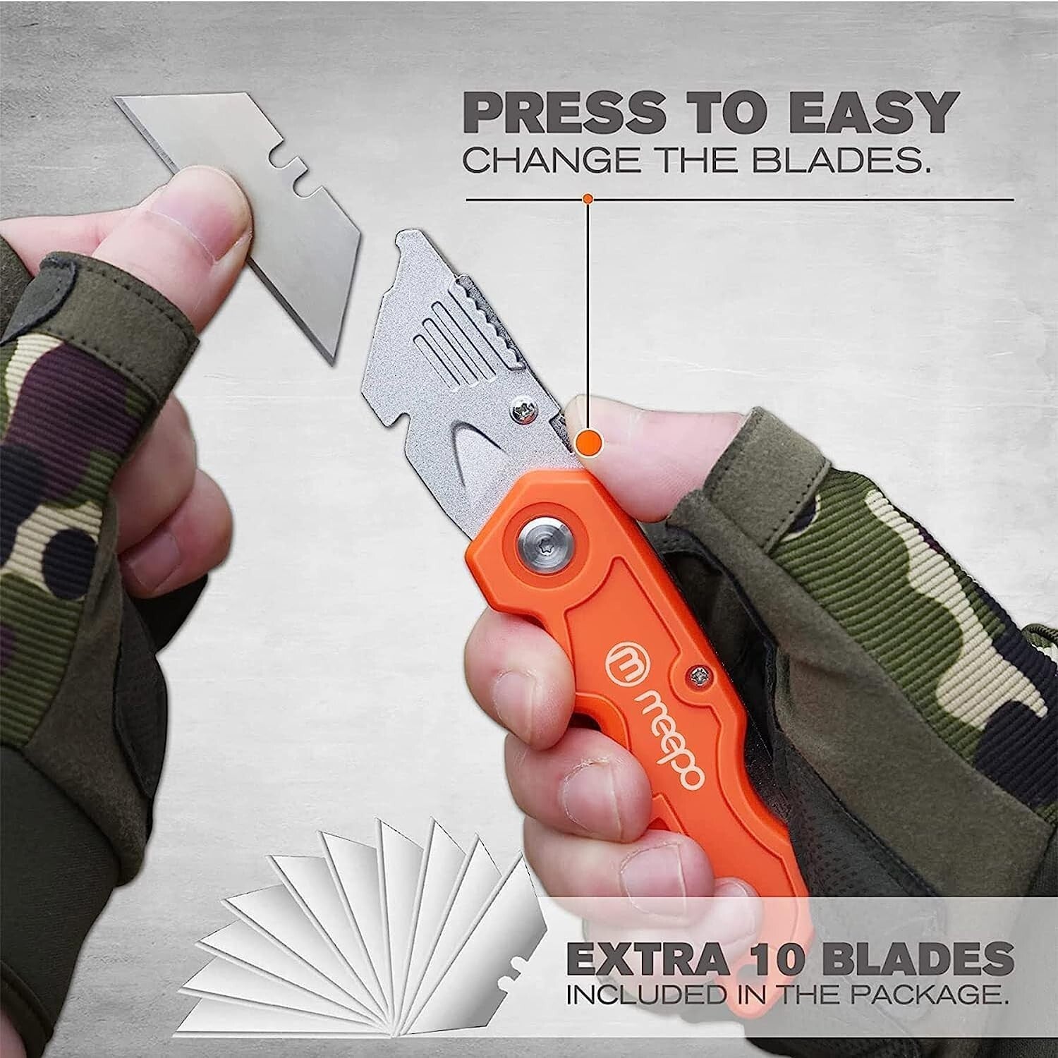20-Pack Heavy-Duty Box Cutter with 50 Extra Razor Sharp Blades for Professionals