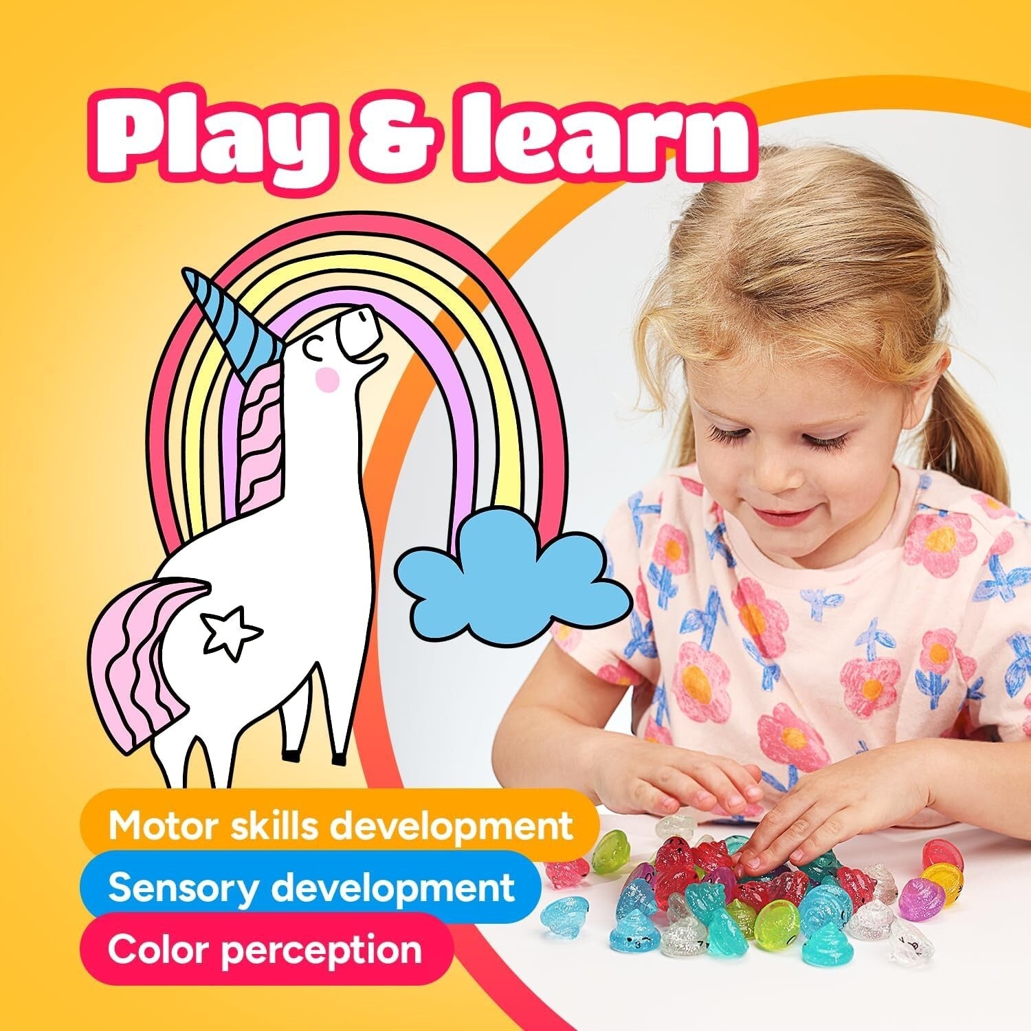 Vibrant 100pc Unicorn Poop Glitter Emoji Toys - Fun Party Supplies