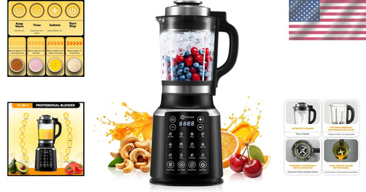 All-in-One 1200W Blender with Heating & Auto Clean - Perfect for Hot Drinks