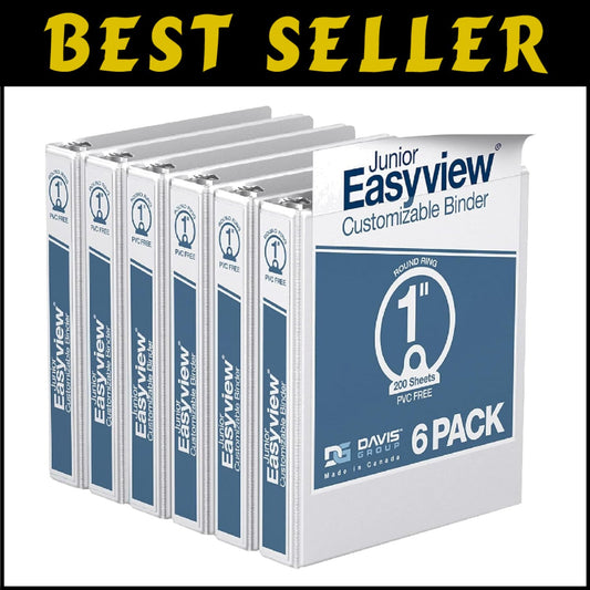 Eco-Friendly 3-Ring Mini Binder with Clear Cover & 5 Dividers - Made in Canada