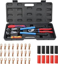 Load image into Gallery viewer, All-in-One Battery Cable Crimper &amp; Stripper with Carrying Case - 34 Piece Set