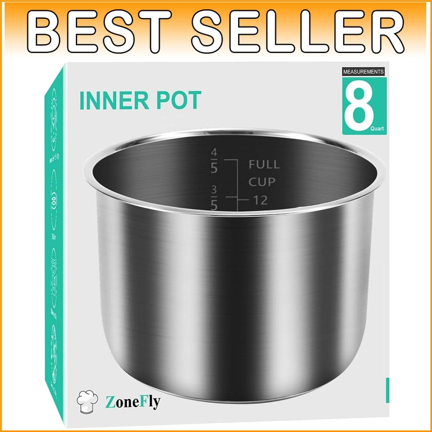 Effortless Cooking with 8Qt Replacement Inner Pot for Power Pressure Cooker XL