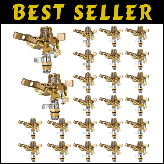 Impulse Sprinkler Heads Set - 24 Durable Brass Units for Easy Garden Watering