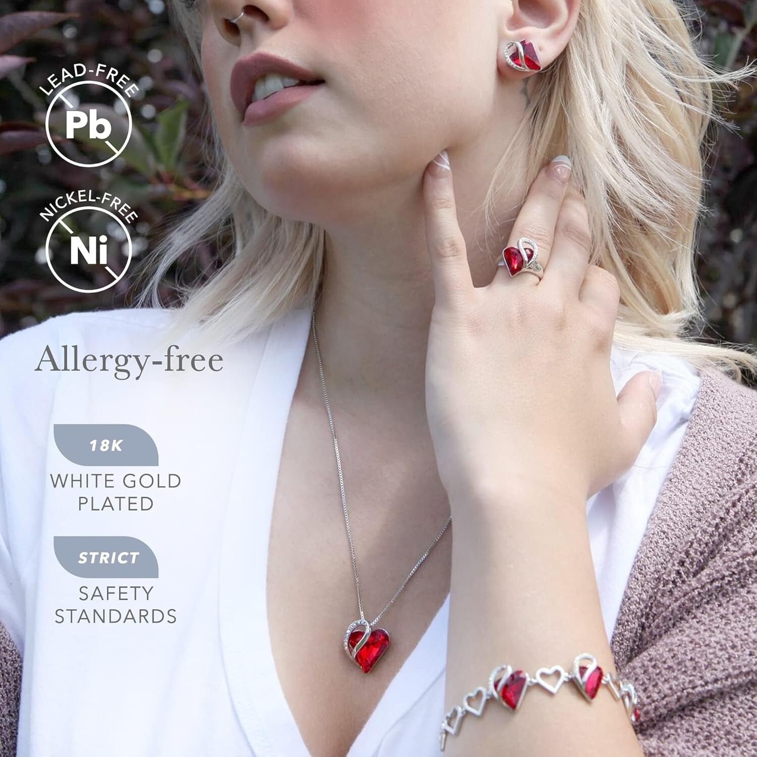 Delicate Heart Pendant with Ruby Birthstone Necklace - Elegant Gift for Her