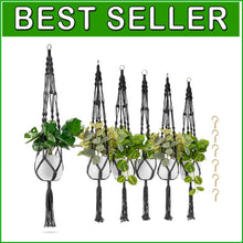 Load image into Gallery viewer, Versatile Macrame Plant Holder 6-Pack - Holds Pots Up to 12" - Outdoor &amp; Indoor