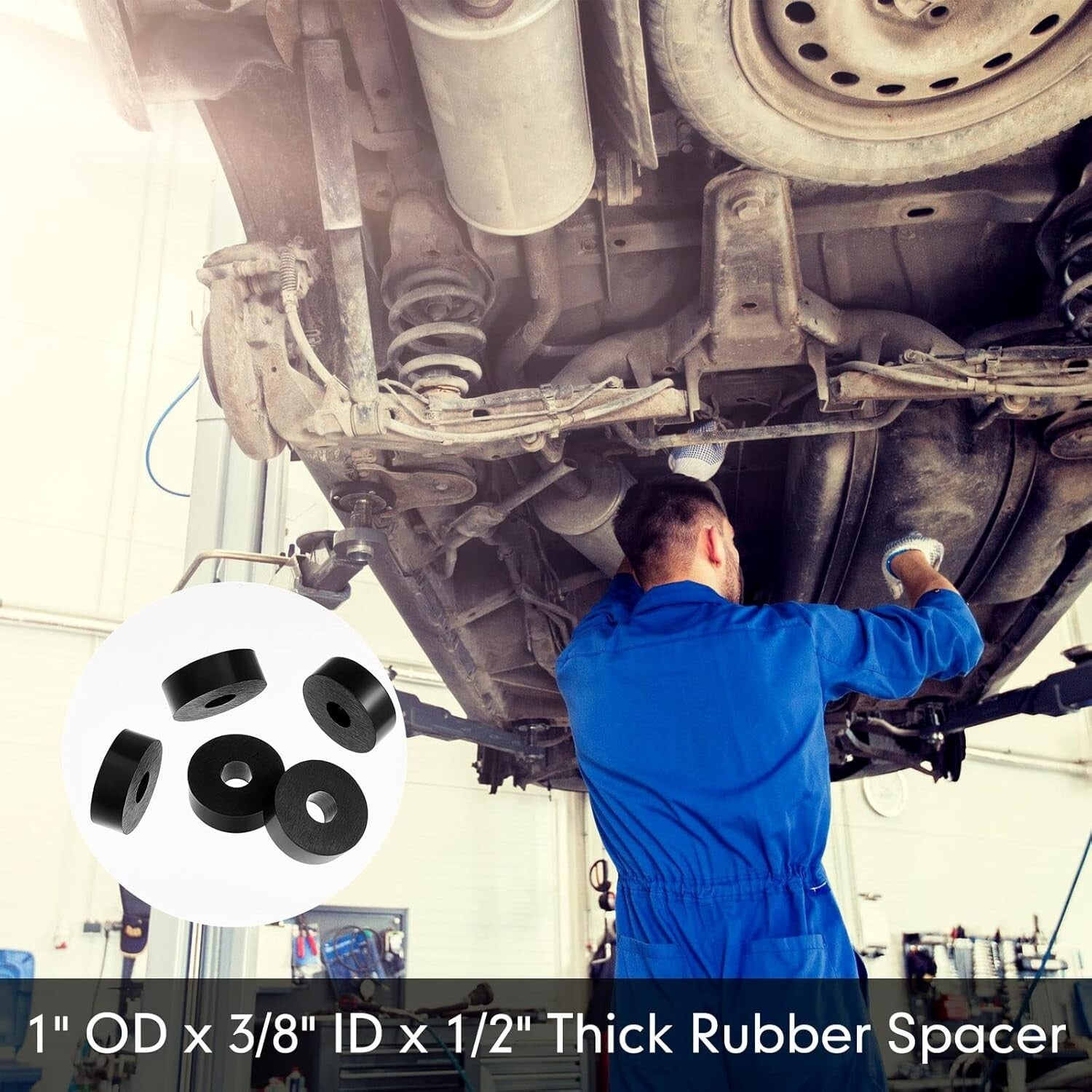 Versatile Rubber Spacer Washers 1 OD x 3/8 ID - Ideal for Home & Automotive