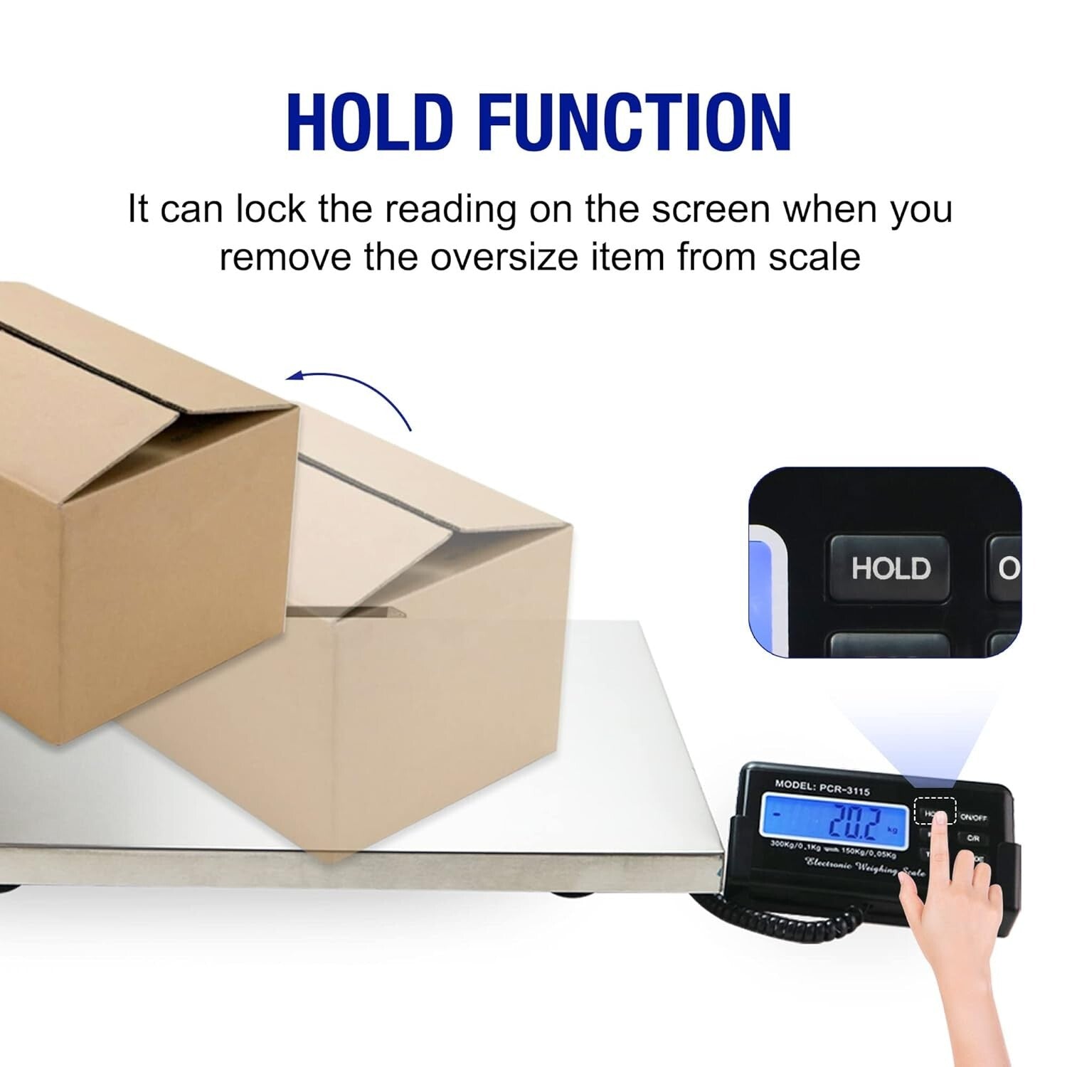 Heavy-Duty Digital Shipping Scale - 660lbs x 0.2oz with Precision Tare Function