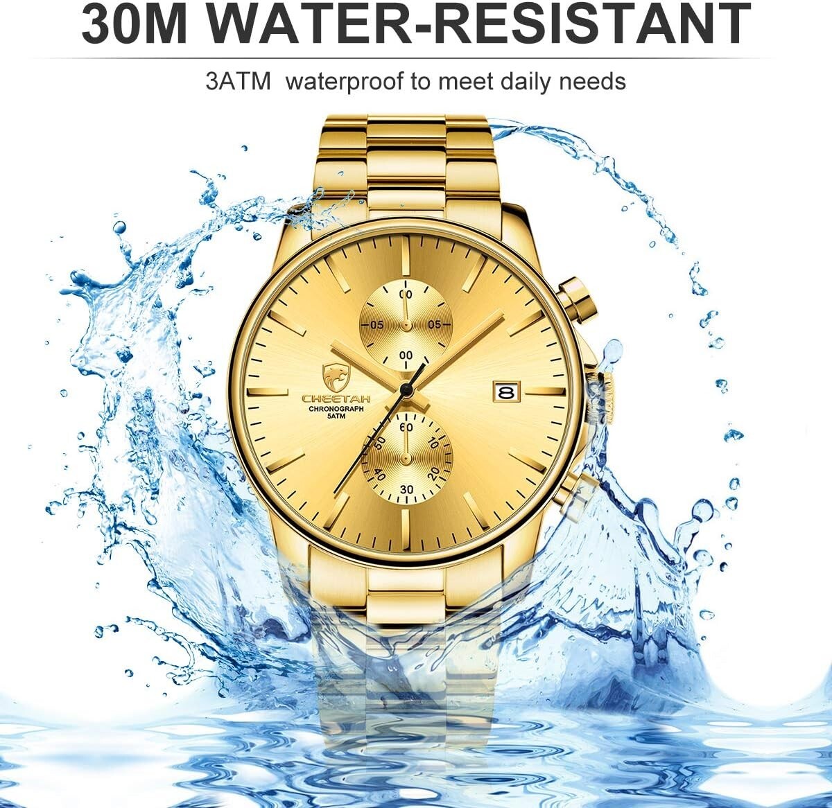 Premium Fashion Business Men's Watch - Stainless Steel, 3ATM Water Resistant