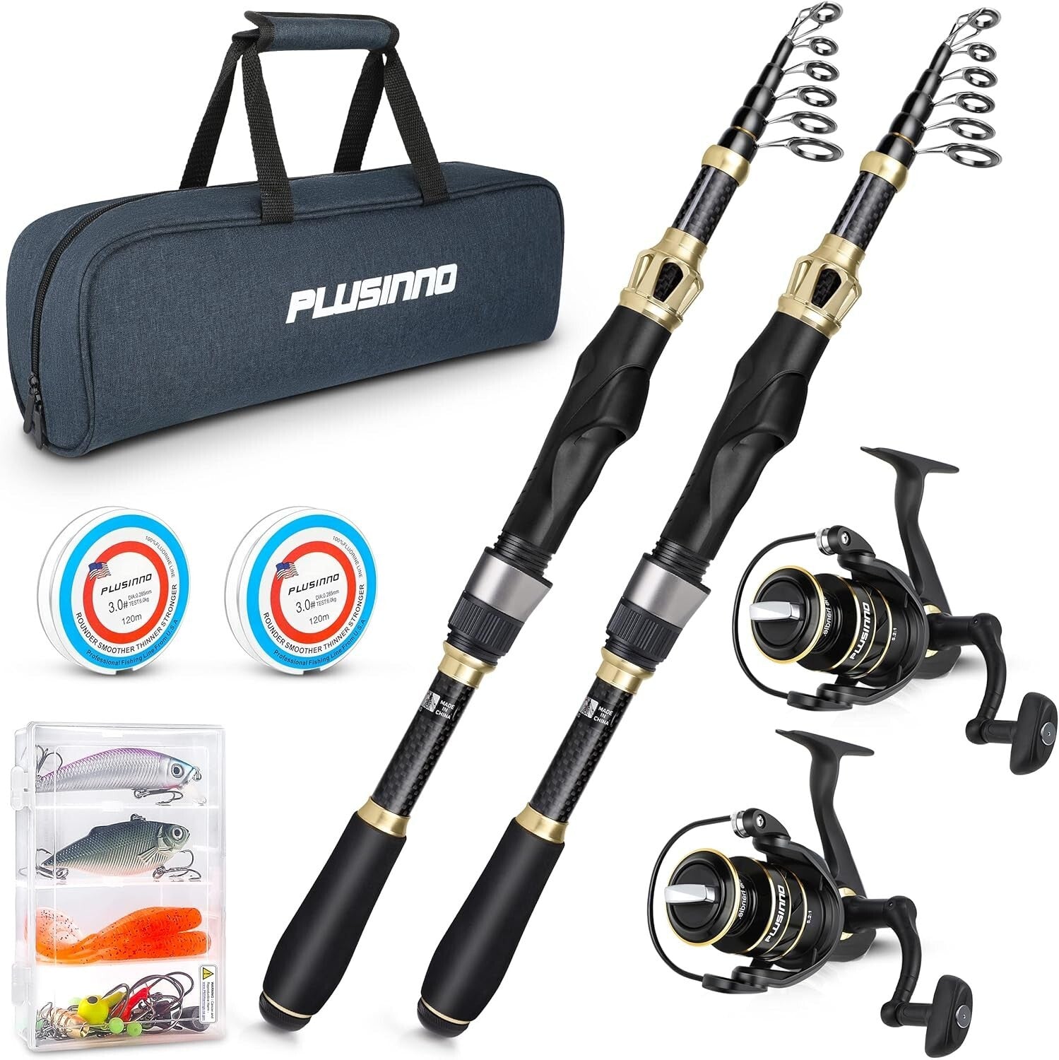 Sensitive and Strong Telescopic Fishing Rod Package - Ideal for Bass Fishing