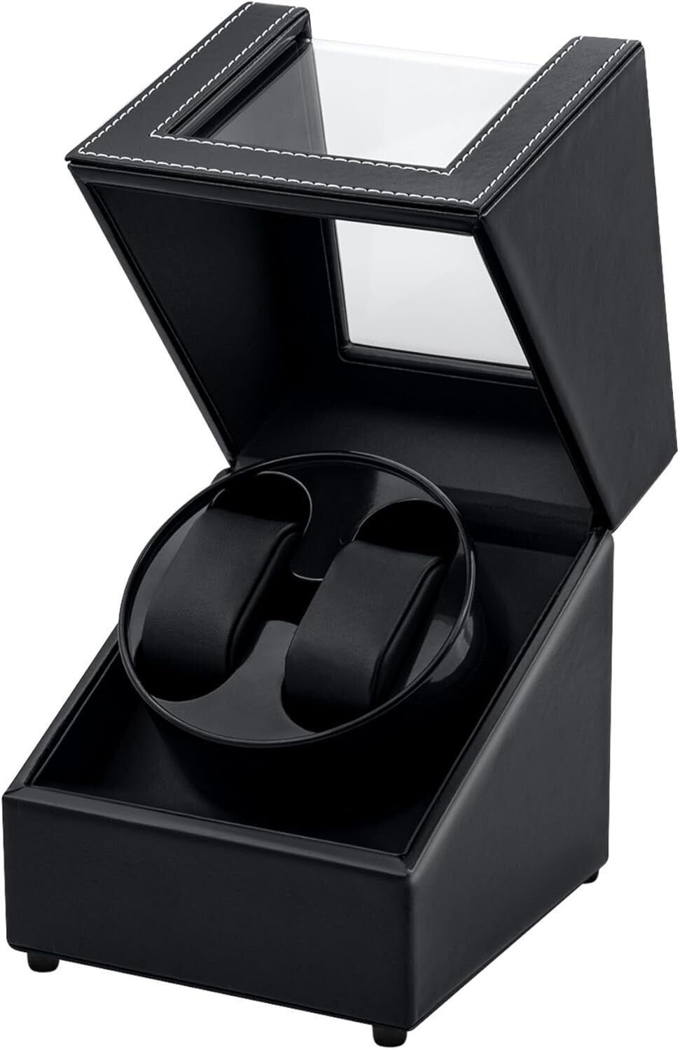 Black Elegant Watch Winder Box with Two Rotation Modes - Perfect Gift for Men