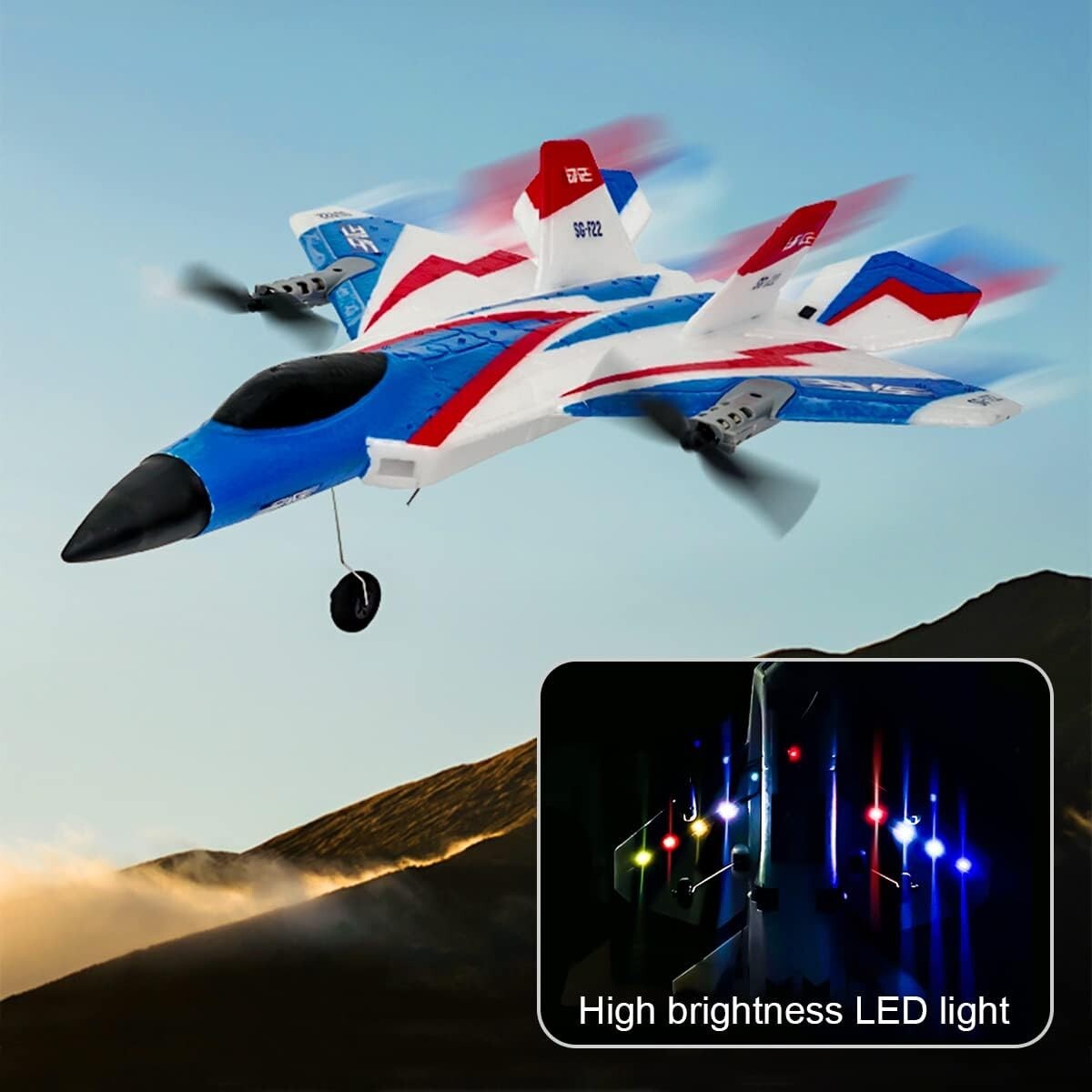 F-22 RC Airplane: 4 Channel Remote Control with Aerobatic Stunt Features