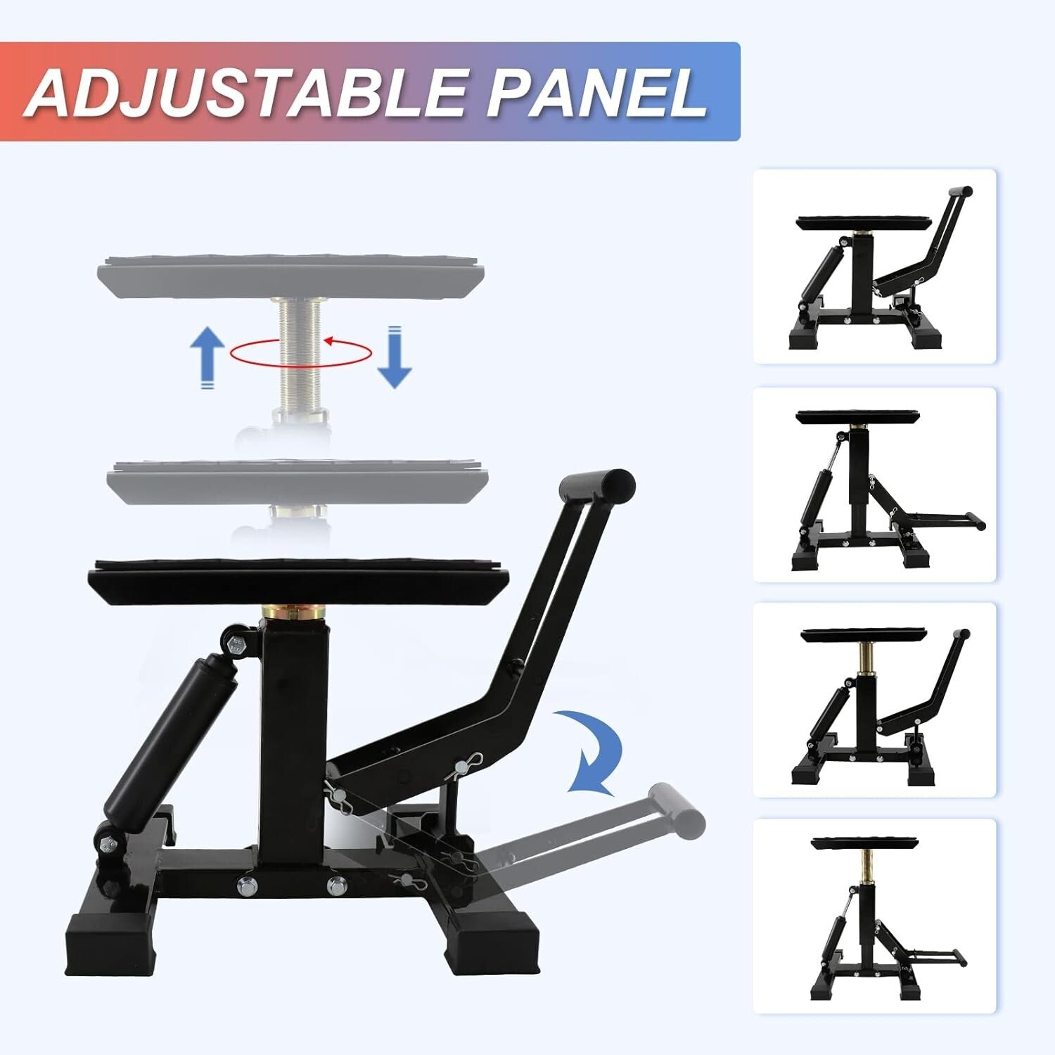 Adjustable 1200Lbs Dirt Bike Stand - Lightweight Hydraulic Jack for Easy Use