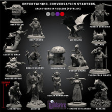 Load image into Gallery viewer, Bulk DND Miniatures - 68 Paintable 28mm-32mm Fantasy Figures for RPG Gameplay
