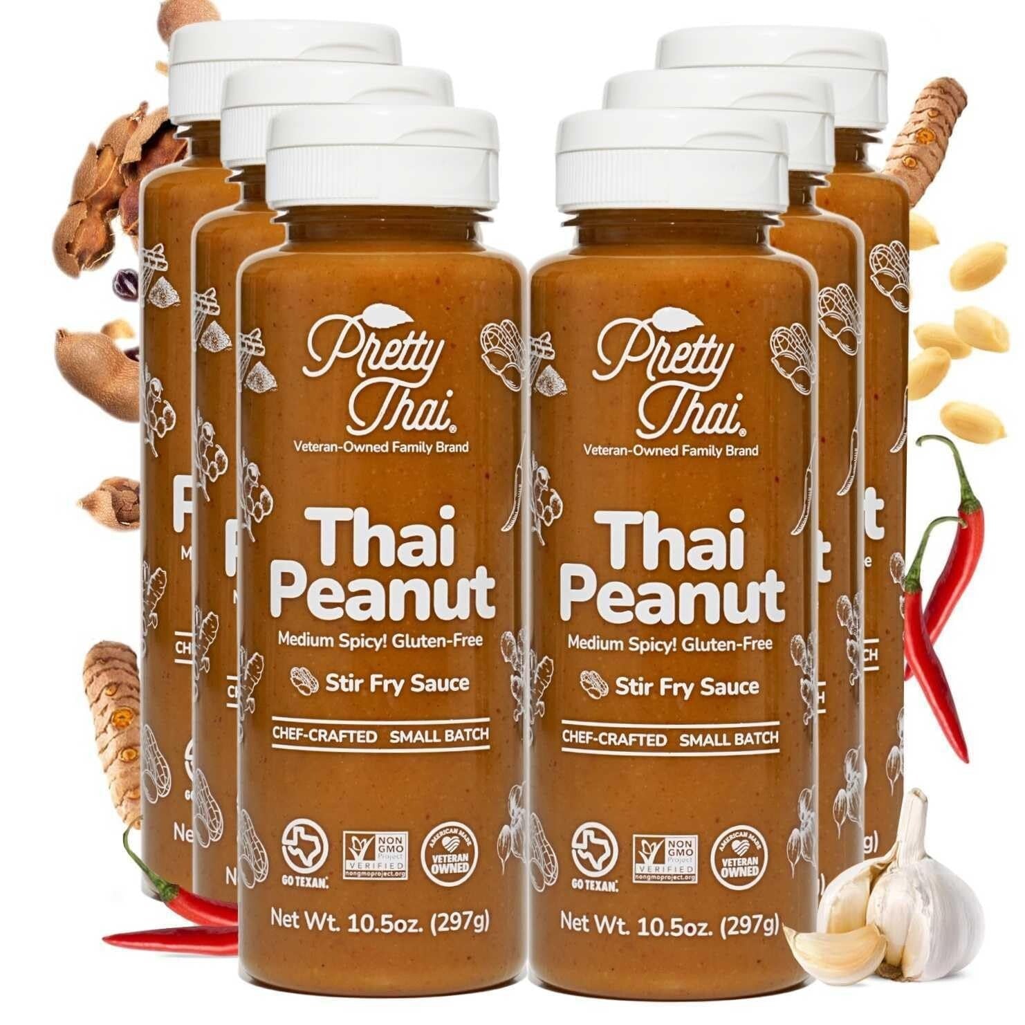 Easy-to-Use Gluten-Free Peanut Sauce - Perfect for Stir Fry & Dipping Pack of 6