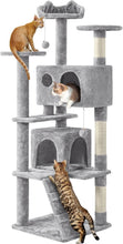 Load image into Gallery viewer, Light Gray Cat Condo with Three Platforms &amp; Scratching Posts - Easy Assembly