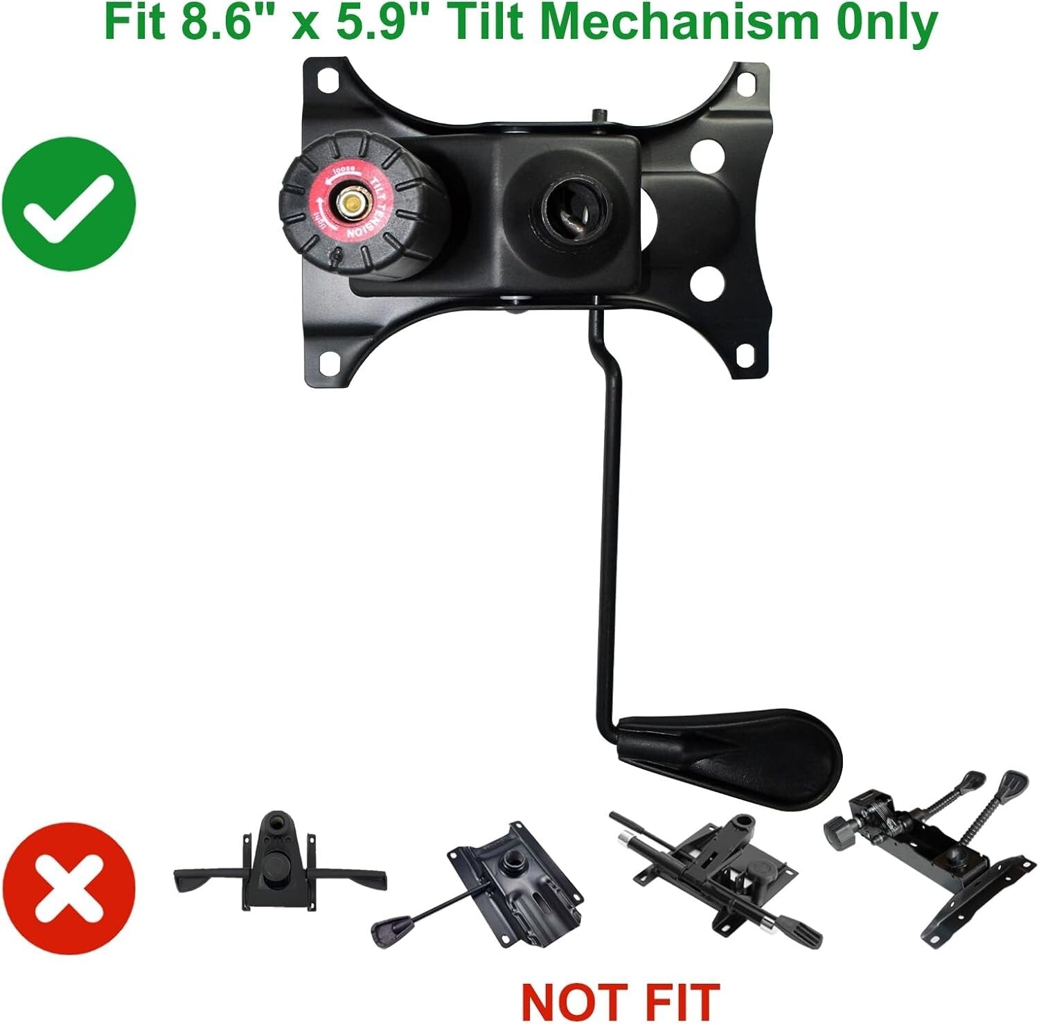 Replacement Tilt Mechanism for Office Chairs - Heavy Duty, Adjustable & Compact