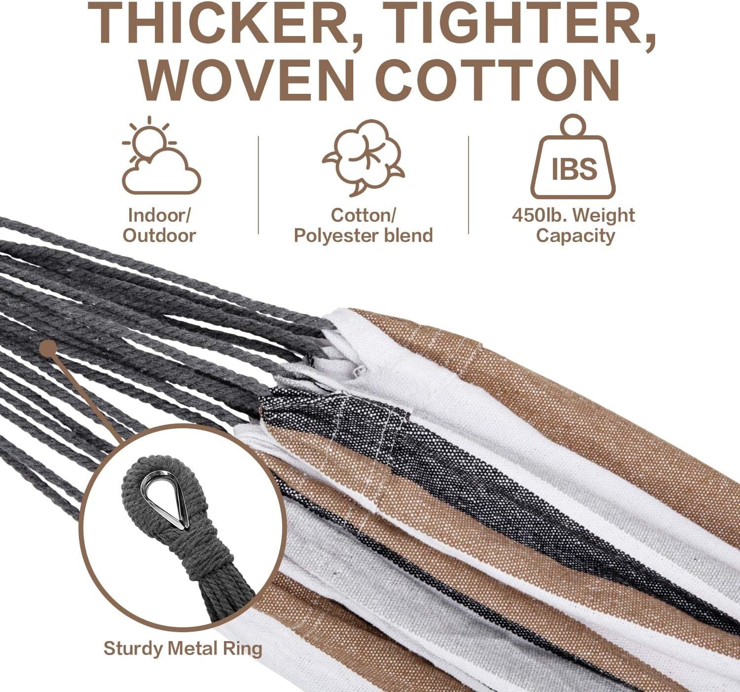 Double Hammock with Steel Stand - 450lb Capacity for Ultimate Outdoor Relaxation