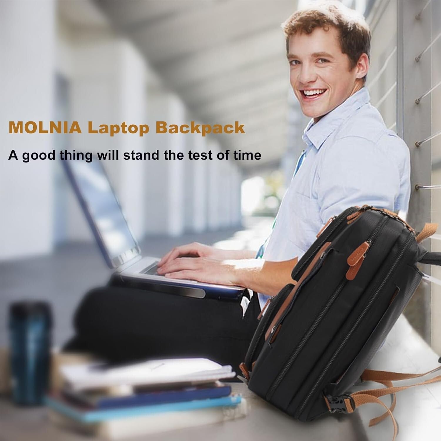 Versatile 3-in-1 Laptop Bag for Men: Backpack, Briefcase & Messenger, 17.3 Inch