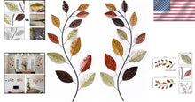 Load image into Gallery viewer, Set of 2 Lightweight Metal Olive Branch Wall Art - 37.5 Inch Sculptures
