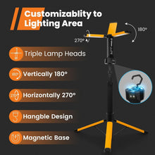 Load image into Gallery viewer, High-Power Work Light with Detachable Tripod - Ideal for Indoor &amp; Outdoor Use