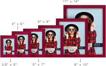 Load image into Gallery viewer, Contemporary 4x6 Frame Set - Solid Wood Red Photo Holder for Every Occasion