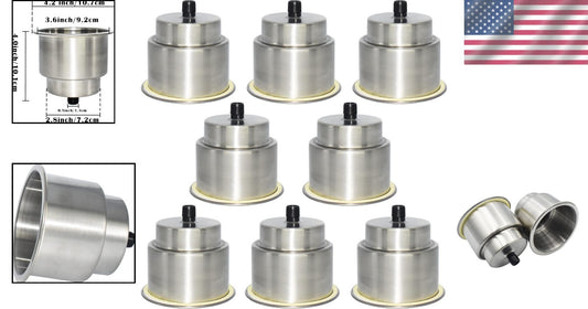 Stylish 8-Piece Drink Holder Set for Marine & Automotive Applications - Silver