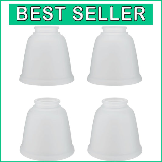 Durable 4-Pack Frosted Glass Shades for Ceiling & Pendant Lamps - Transitional