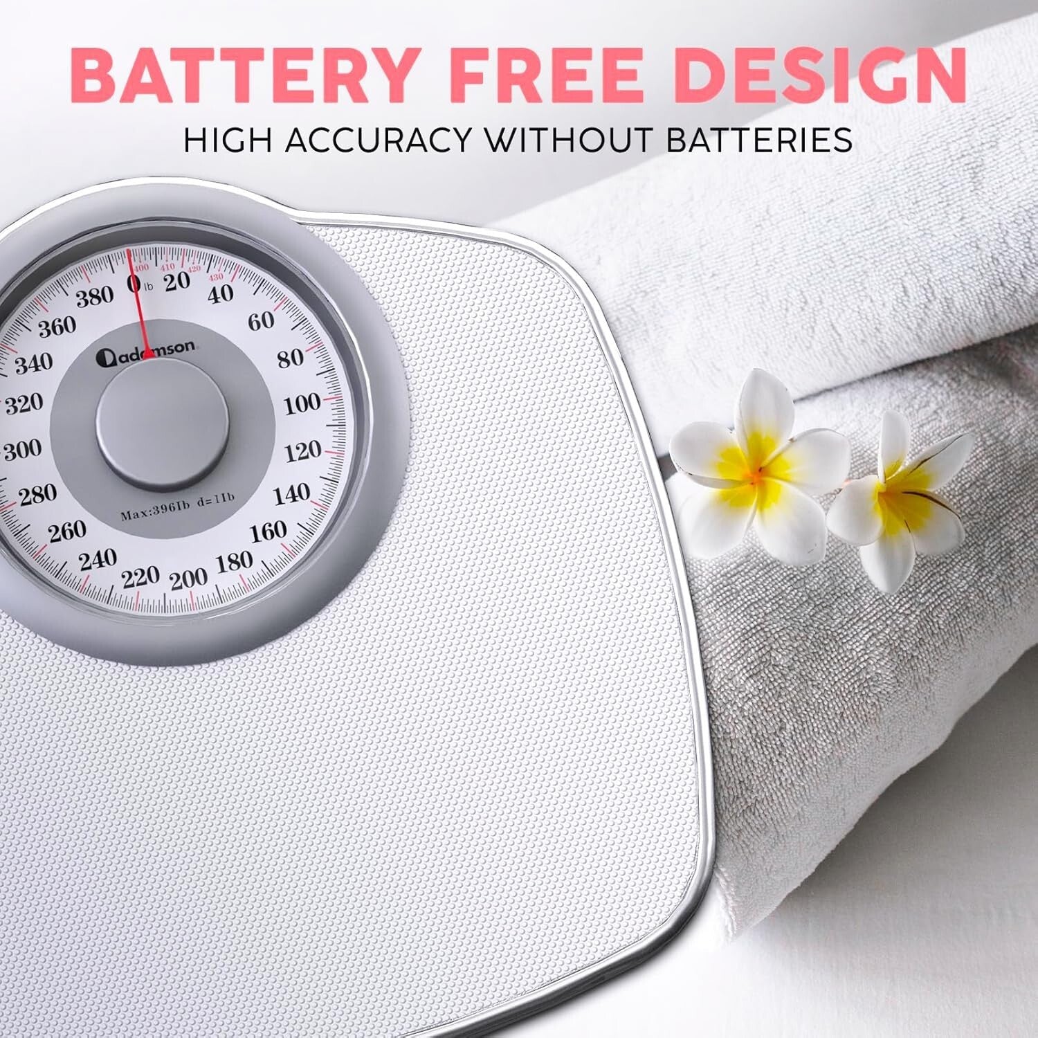 Precision Analog Bathroom Scale - 400 LB Capacity with Anti-Skid Surface